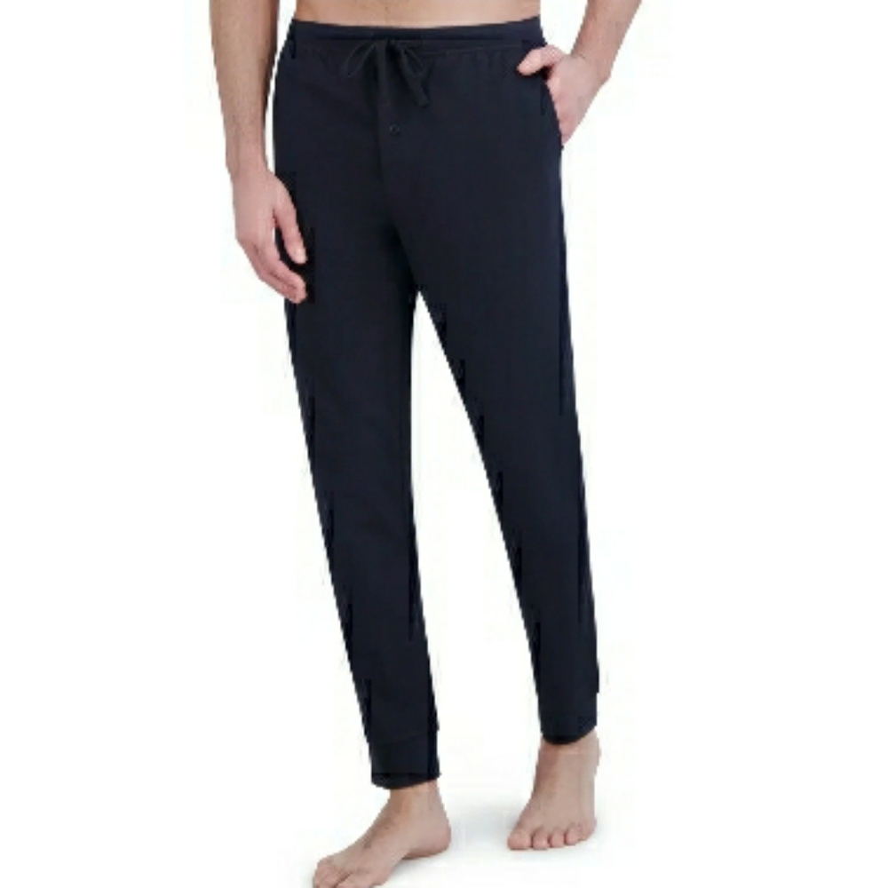 Hanes Mens Joggers Lounge Pants Black Cotton 2XL ๐ฅ NWT - Picture 3 of 12